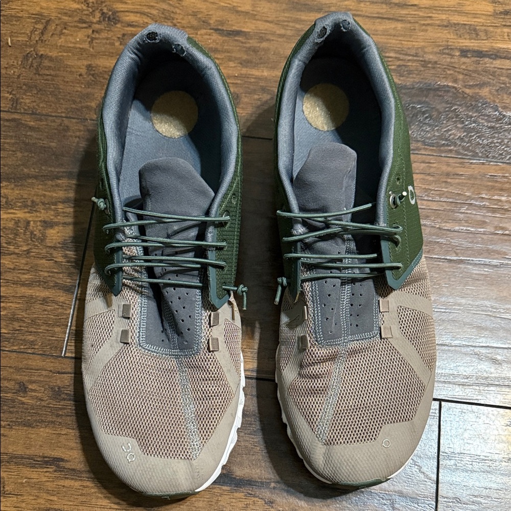 On Running Men's Green and Tan Athletic Shoes